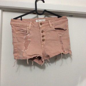 pink jean shorts